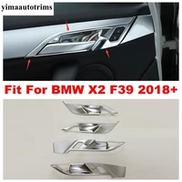 for bmw x2 f39 2018 2021 inner door handle bowl frame decor cover kit trim abs carbon fiber matte interior accessories