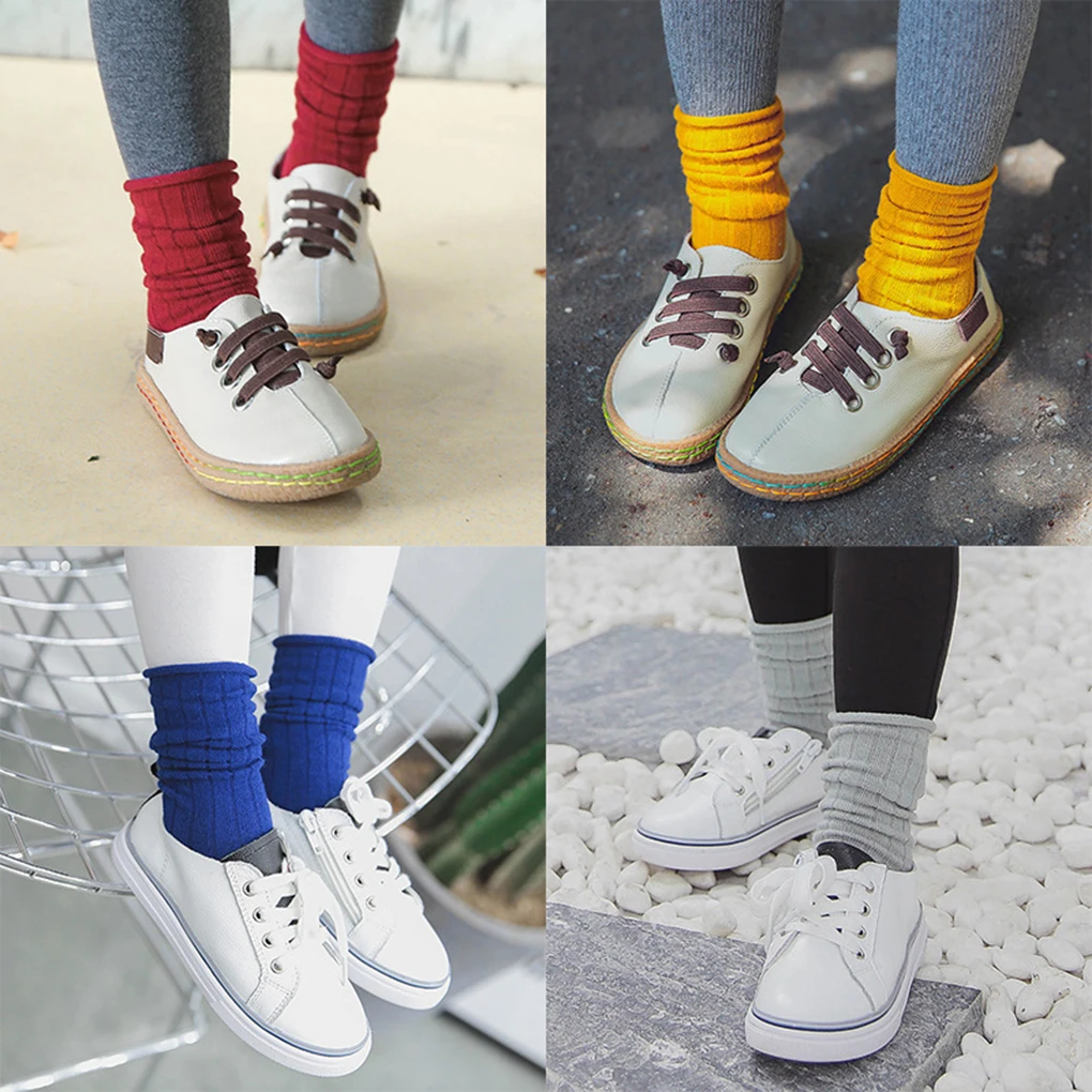 Осенне-зимние детские носки однотонные яркие длинные хлопковые для маленьких