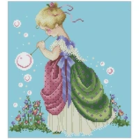 cotton threads bubble girl patterns counted cross stitch 11ct 14ct diy cross stitch kit embroidery needlework sets home decor