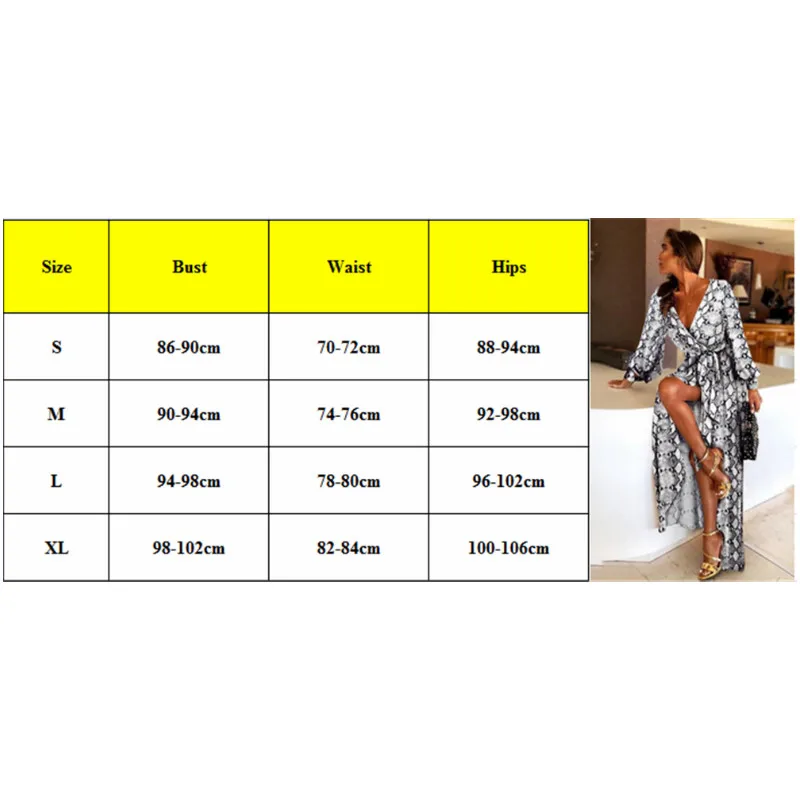 Женское длинное платье-макси с леопардовым принтом и V-образным вырезом | Женская