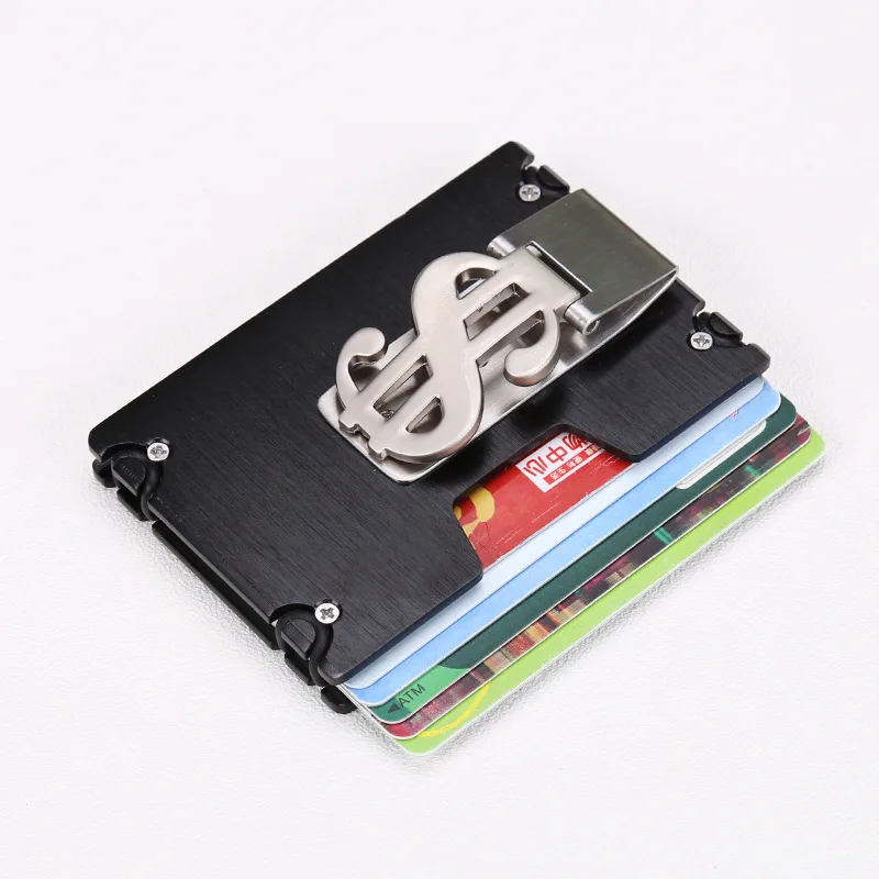 New Fashion Wallets Slim Aluminum Alloy Credit Card Pockets RFID Blocking Metal Money Clips Purse Mini Wallets