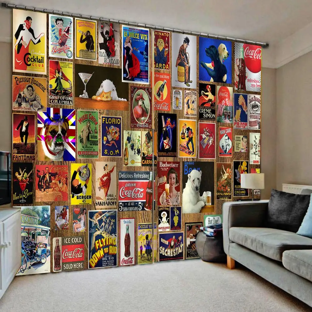 

Custom Blackout Curtains 3D Living Room Bedroom Curtain Photo Printing Kitchen Door Curtain