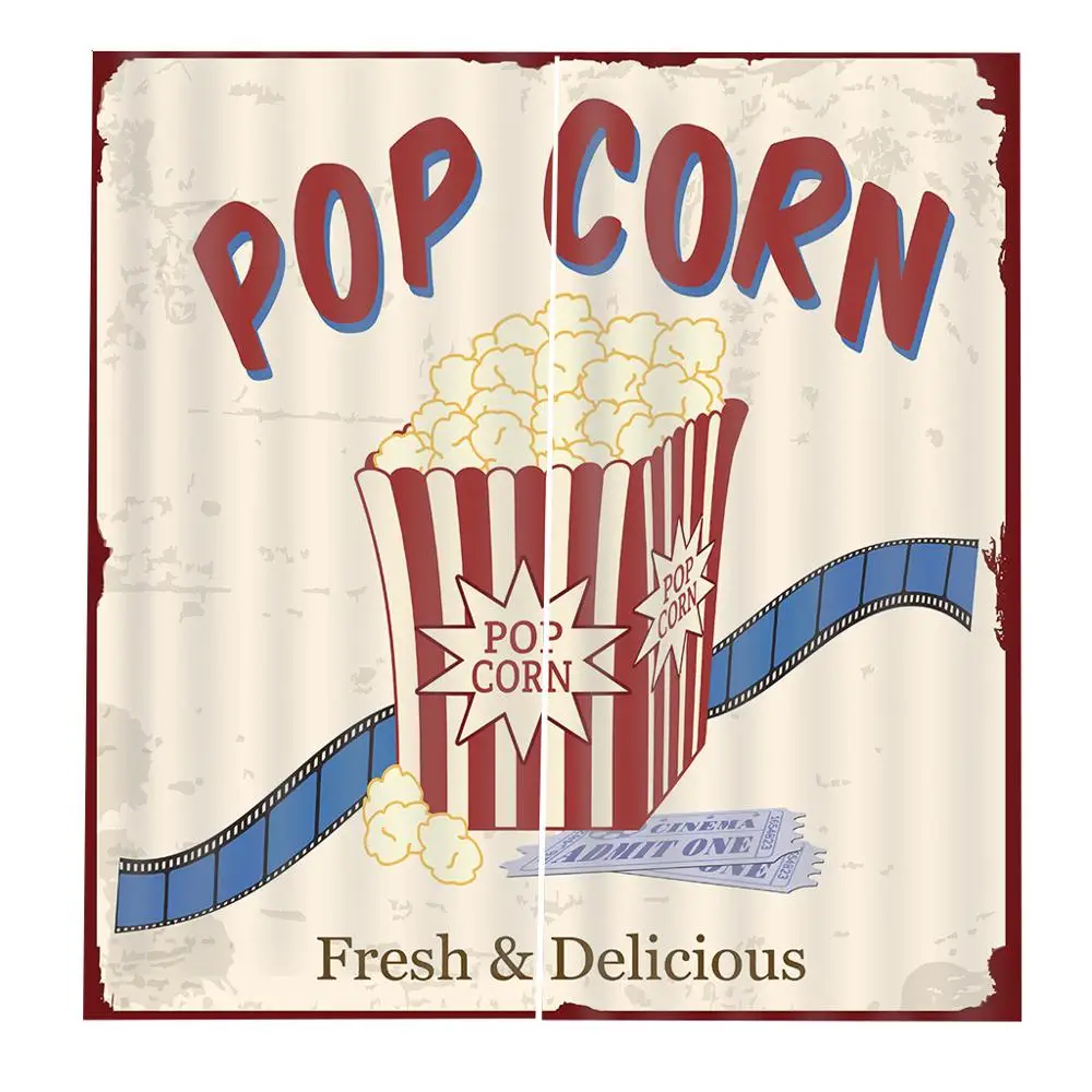 Душевая занавеска для кинотеатра свежая и вкусная поп-плёнка светонепроницаемая