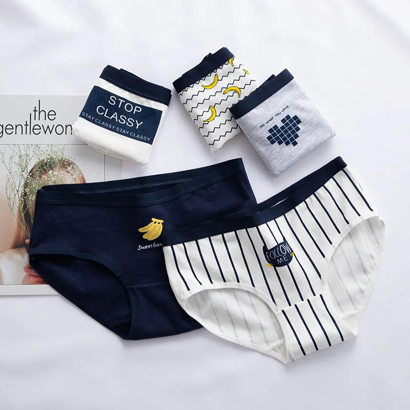 

Sexy Cute Fruit Series Girl Middle Waist Cotton Underwear For Women Fashion Cartoons Comfortable Breathable Panties Wholesale
