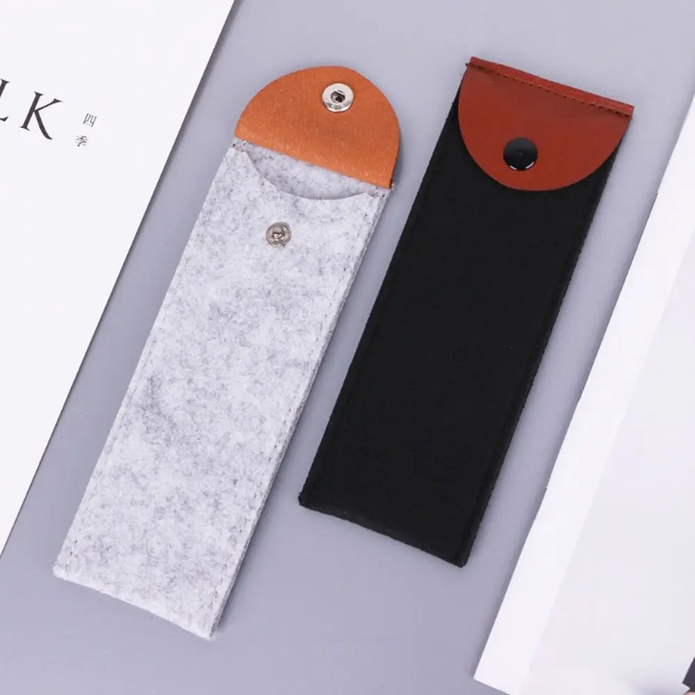 Простой фетровый тканевый чехол для карандашей однотонные школьные