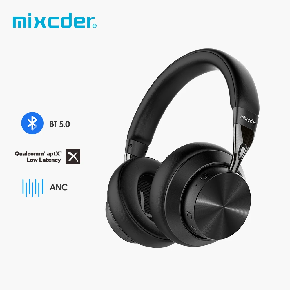 

Mixcder Wireless Bluetooth Headphones E10 Upgraded aptX Low Latency Aeronautical Metal Foldable Active Noise Cancelling Headset