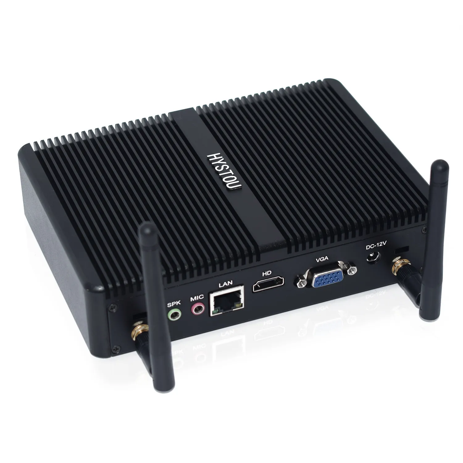 Verkauf Fanless Mini PC Core I5 7267U I3 7167U Windows 10 HDMI VGA Dual Display Port DDR3 RAM SSD Wifi Linux TV Box