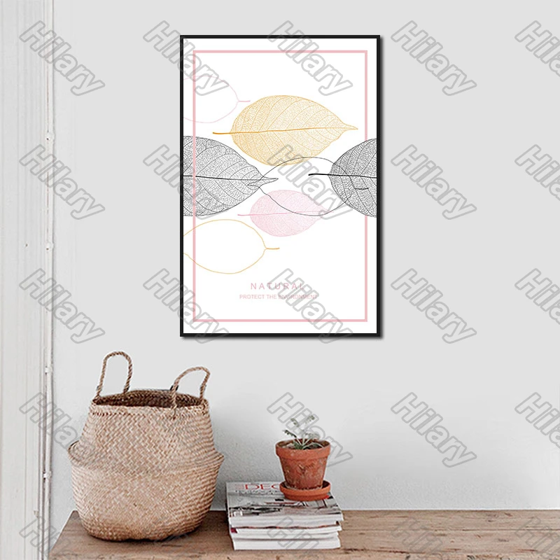 

Colorful Leaves Pink Beauty Posters Canvas Painting and Prints Wall Pictures Decoration for Living Room and Bedroom 3Pcs