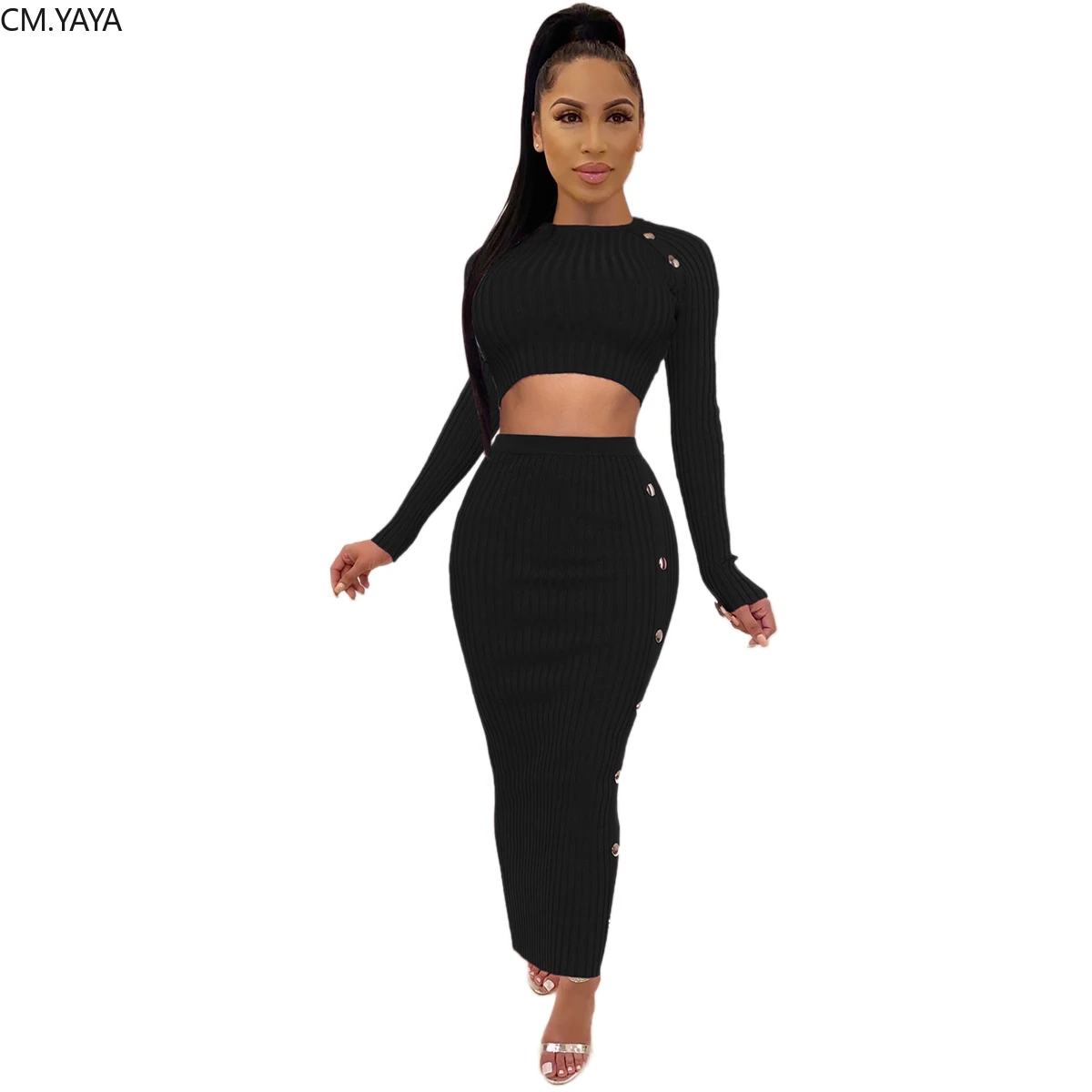 Зимний женский комплект с круглым вырезом и длинными рукавами спортивный костюм