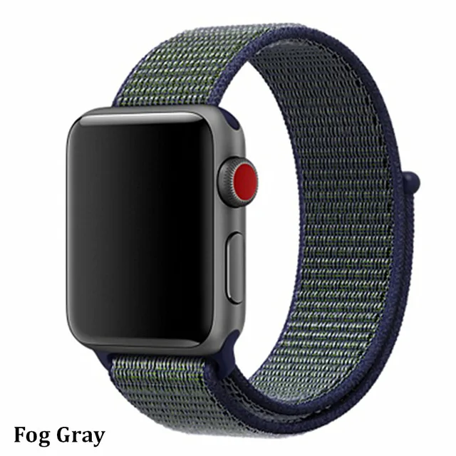 Последняя нейлоновый ремешок für apple watch группа 4 44 мм/40 мм, correa apple watch 3 42 мм/38 мм iwatch серии 4/3/2 bunte stecker чехол для телефона на руку - Цвет ремешка: Fog gray