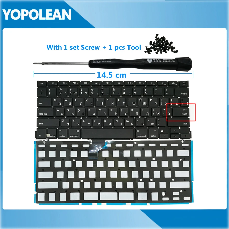 Новая маленькая русская клавиатура с русской раскладкой и подсветкой для Macbook Pro