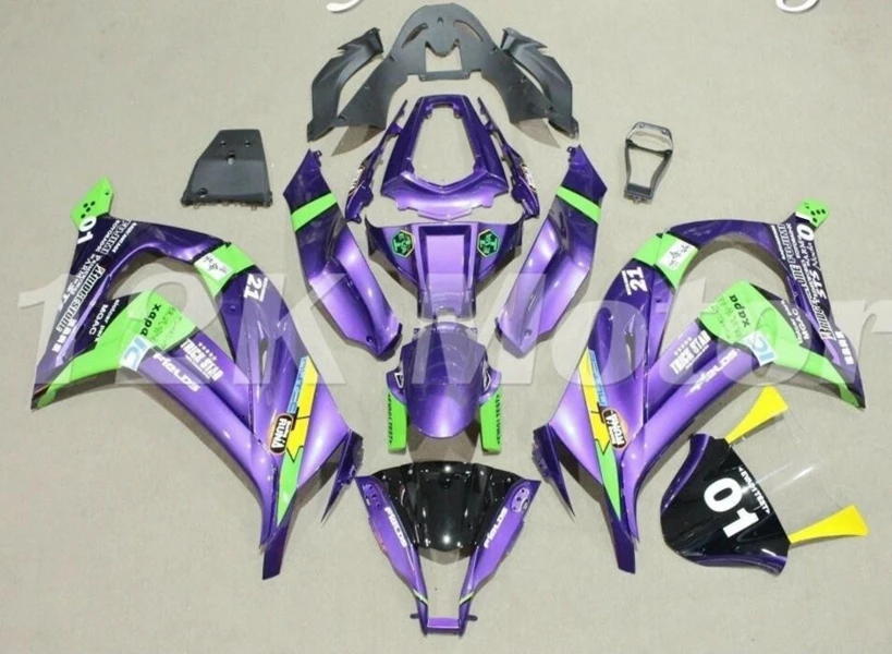 

Injection mold New ABS whole Fairings Kit Fit For Kawasaki Ninja ZX-10R ZX10R 2011-2015 11 12 13 14 15 Fairing set purple green
