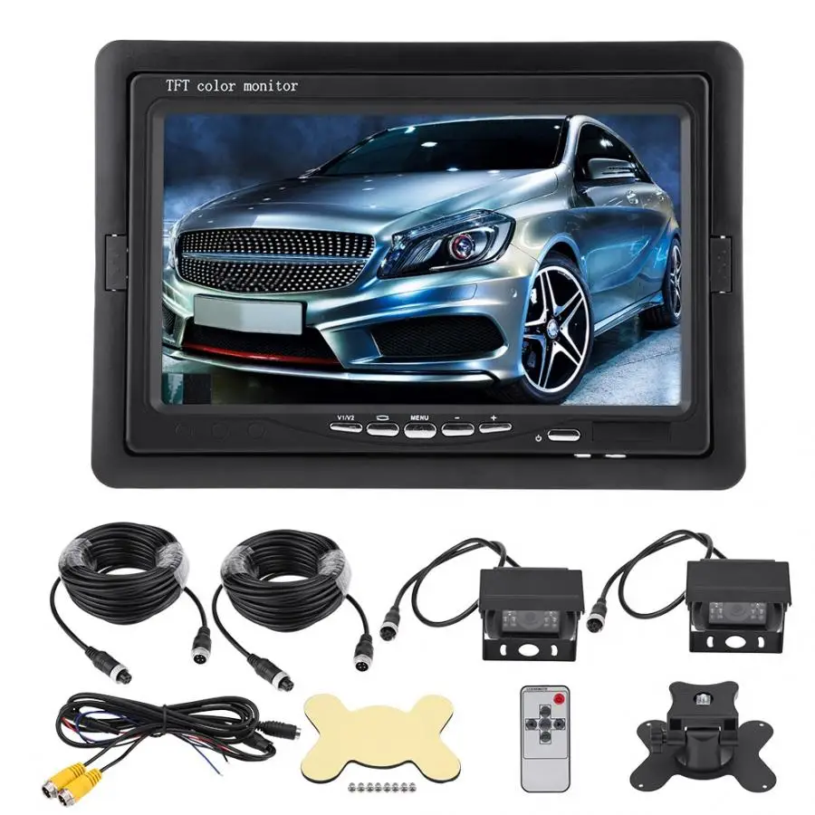 7 дюймов DC 12 V 24 800x480xRGB TFT ЖК монитор заднего вида Авто переключатель резервного