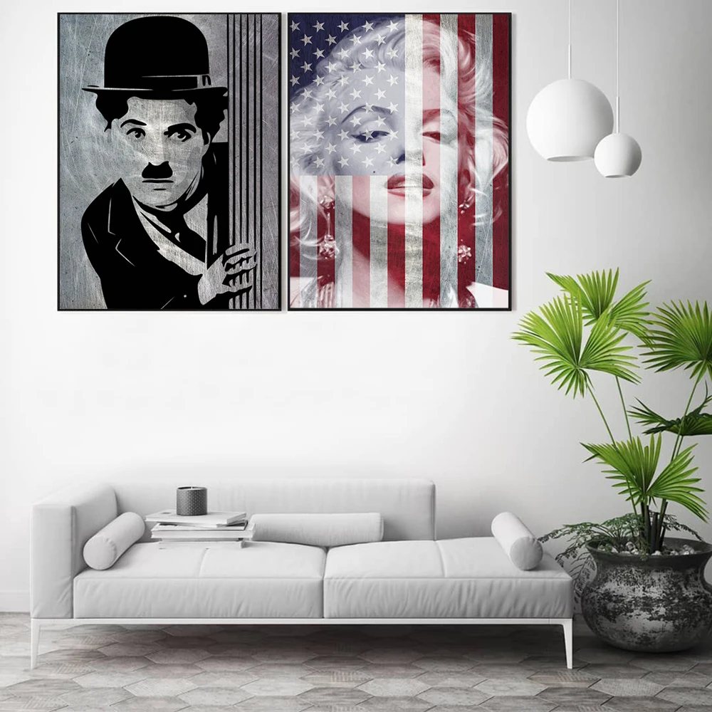 

Marilyn Monroe Poster Charlie Retro Canvas Painting Wall Art Picture Nordic Modern Prints Posters Living Room Home Decora Anime