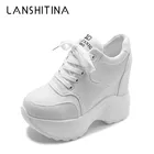 Ботинки женские сетчатые белые, Осенние, дышащие, увеличивающие рост