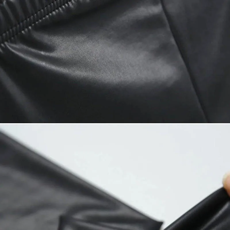 

S-XL High Waist Faux Leather 2021 Fashion Sexy Thin Black Women Leggings Stretchy Push Up Leggings Plus Size