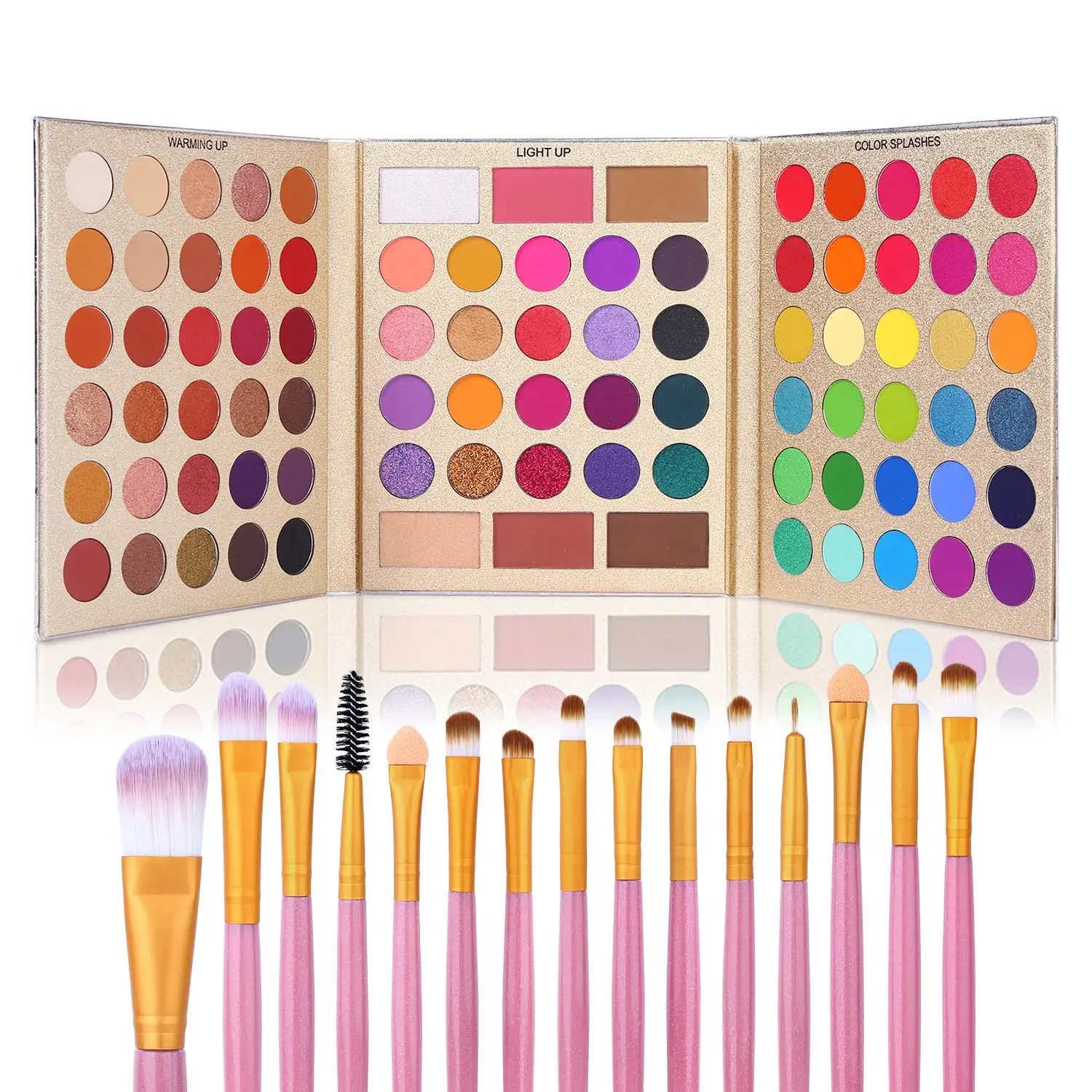 

UCANBE Professional 86 Colors Eyeshadow Palette with 15pcs Makeup Brushes Set Matte Glitter Long Lasting Highly Pigmented