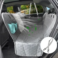 zipper hammock cushion pet protector pet carrier tool car rear back seat mat view frontside mesh dog car seat cover