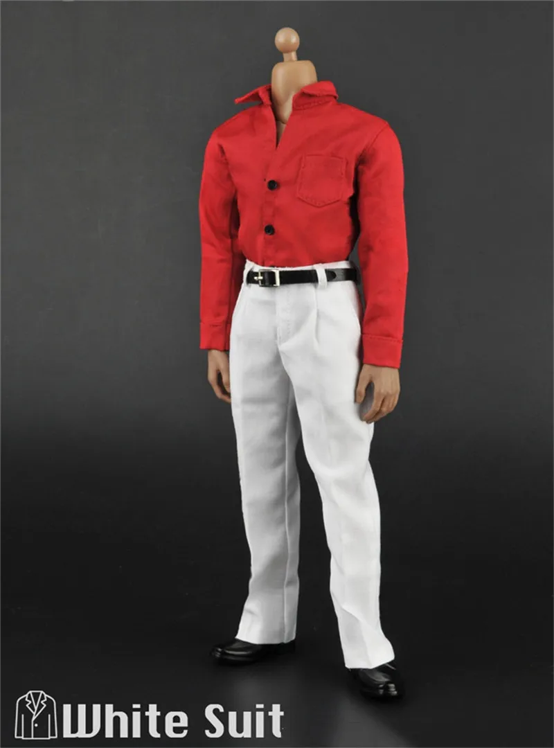 ZY5006 1/6 Male Soldier White Shirt Office Gentleman Red Suit Pants Trousers Clothing Set Business For 12 Inch Figure Body - купить по