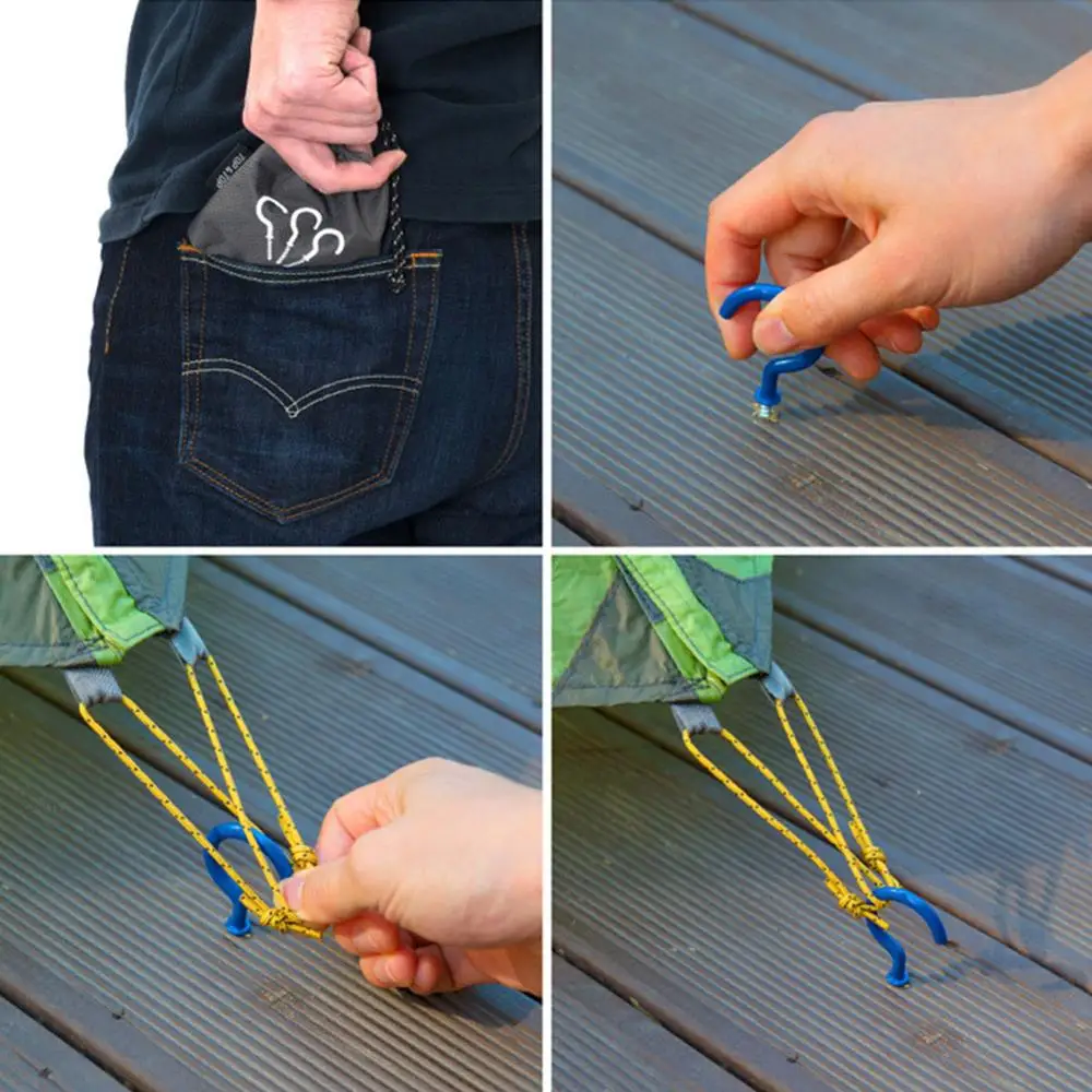 

Camping Thread Nail Threaded Ground Nail for Outdoor Camping Deck Nail Tent Awning Drawstring