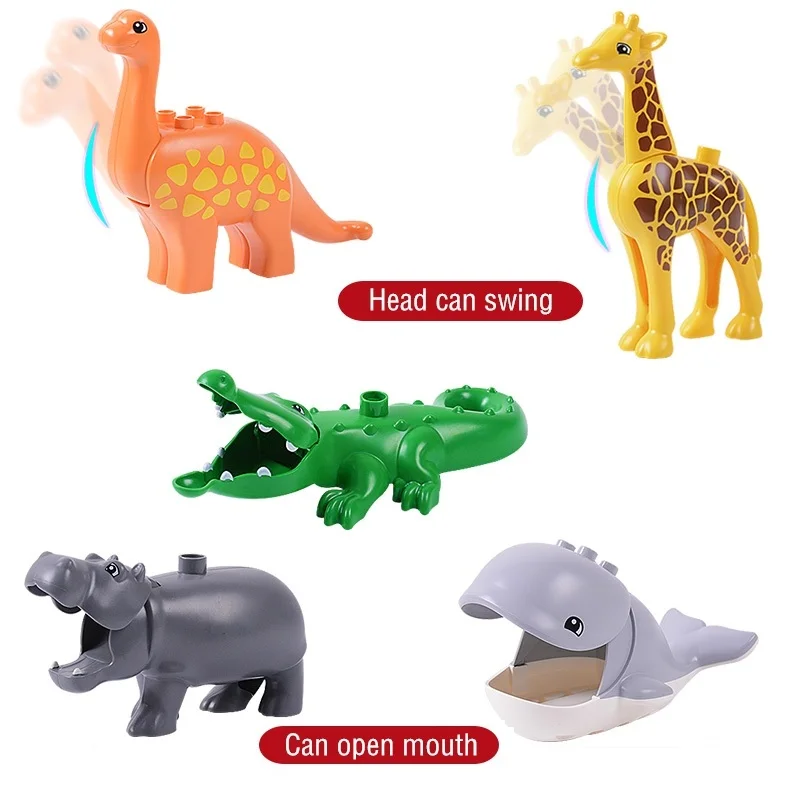 Animal Series Model Figures Big Building Blocks Animals Educational Toys For Kids Children Gift Compatible With Duploe | Игрушки и хобби