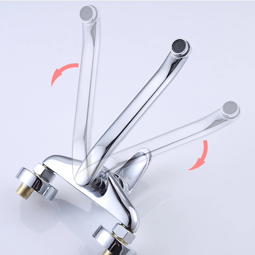 Медный смеситель для раковины хромированный настенный кран горячей и холодной