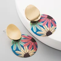 Free Shipping HER019 50 Pairs/lot 3 X 4 CM Alloy Earrings W Frosted Flower Ear Nail Fashion Earrings Women Wearing Jewelry
