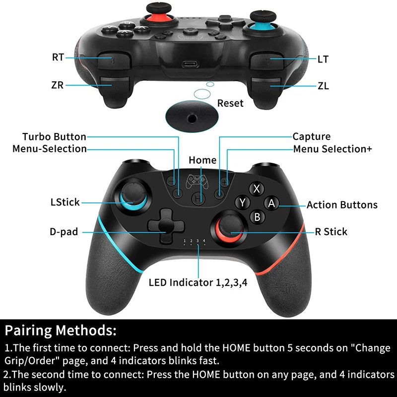 

[2020 Upgrade Model] Wireless Support Bluetooth Gamepad For Nintendo Switch Pro Gamepad NS Switch Pro Game Joystick With 6-Axis