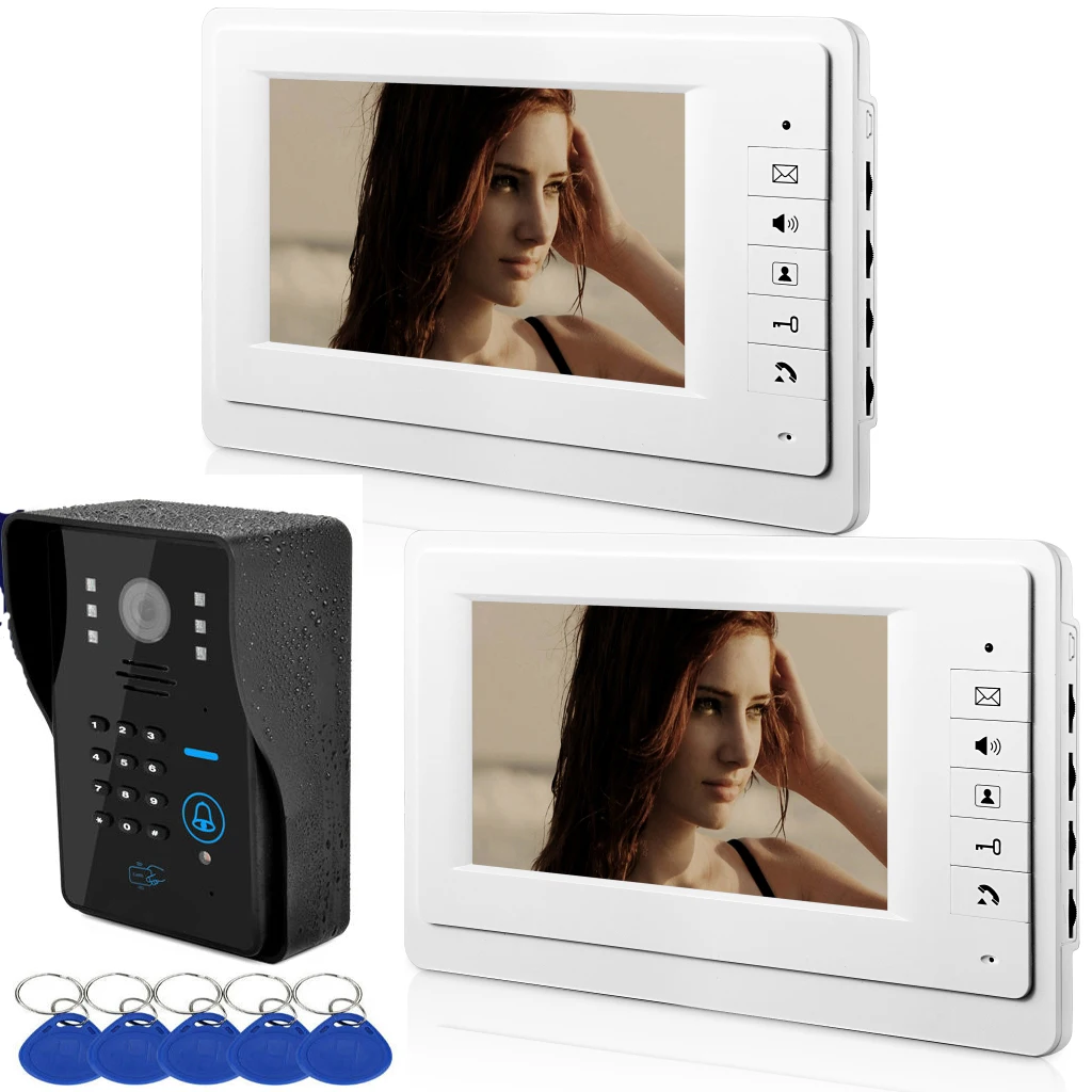 Система контроля доступа SmartYIBA RFID проводной видеодомофон 7 дюймов визуальный - Фото №1