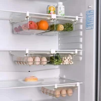 clear refrigerator drawer organizer slide shelf pull out drawer rack kitchen fridge vegetable egg food container storage box