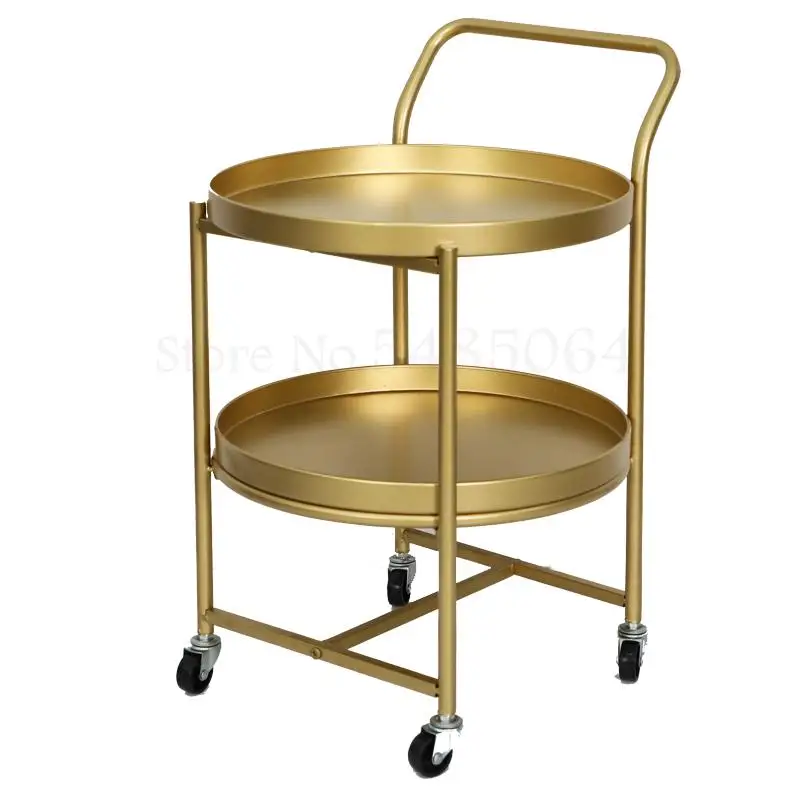 Nordic Metal Round Double-layer Wrought Iron Coffee Table Removable Nail Shop Cart Living Room Bedroom Side | Мебель