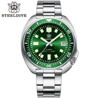 sd1970 gr steeldive rubber band 44mm men nh35 dive watch with green ceramic bezel
