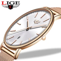lige s stainless steel ultra thin casual wristwatch quartz clocktop brand luxury waterproof watch womens watches fashion ladie