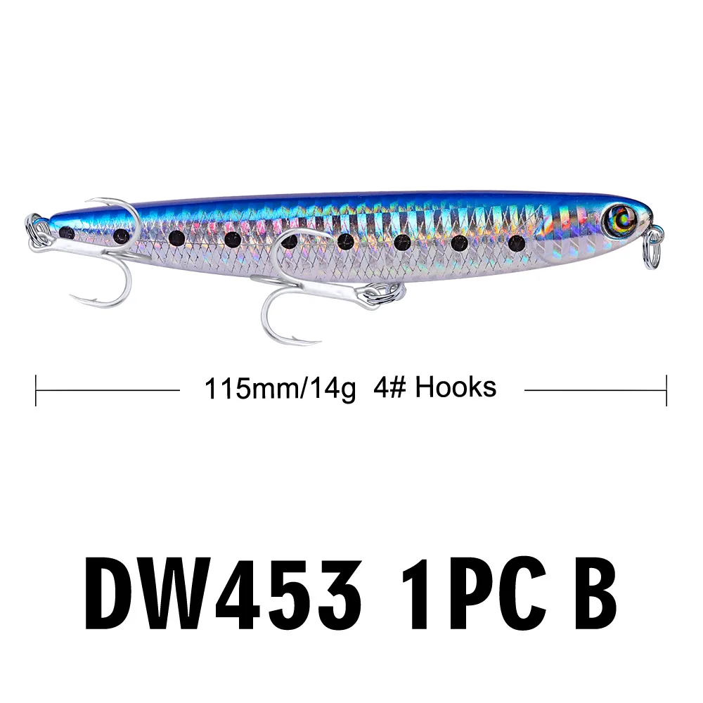 

1pcs 9-color metal fishing bait Plastic hard bait 115mm/14g Sea fishing Bionic fake bait Fishing hook
