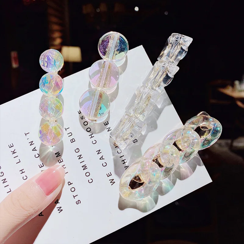 Романтическая Заколка-пряжка в форме сердца прозрачные боковые заколки для