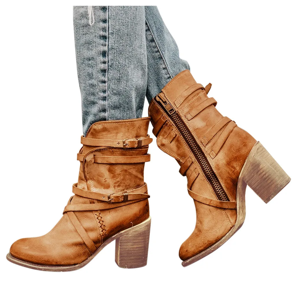 Зимние сапоги женские размер 43 женская повседневная обувь в стиле ретро на