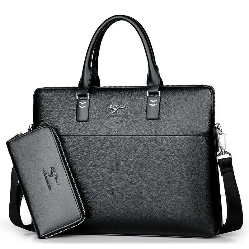 

Kangaroo Embroidery Man Bag Brand Handbag Man Business Bags Horizontal Hand Eisure Messenger Bag Briefcase
