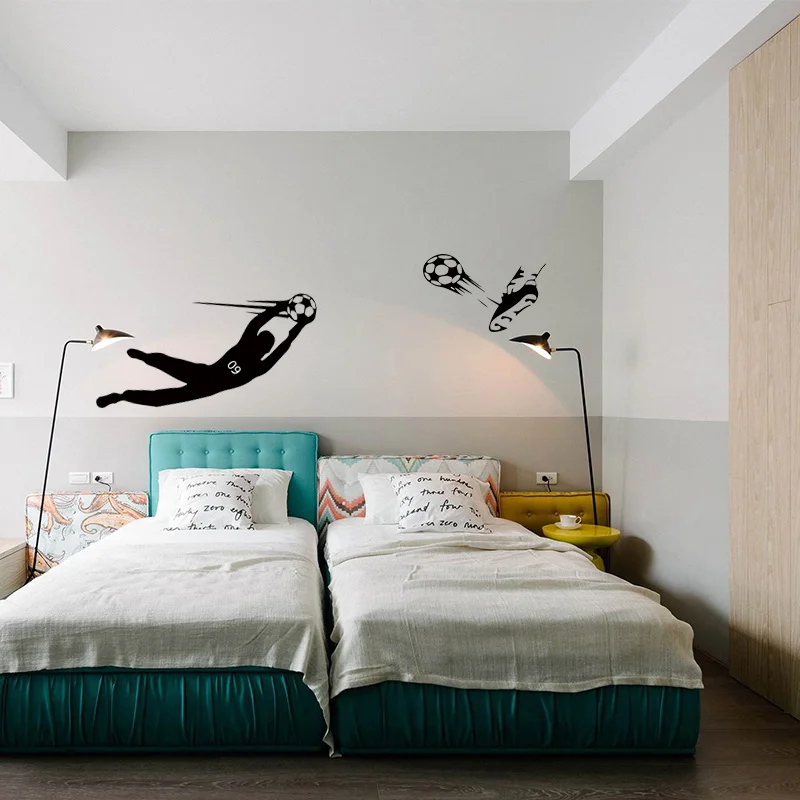 

Removable Mural Vinyl Wall Decals Football Soccer Shoes Wall Sticker For Kids Boys Children Room Bedroom Decoration