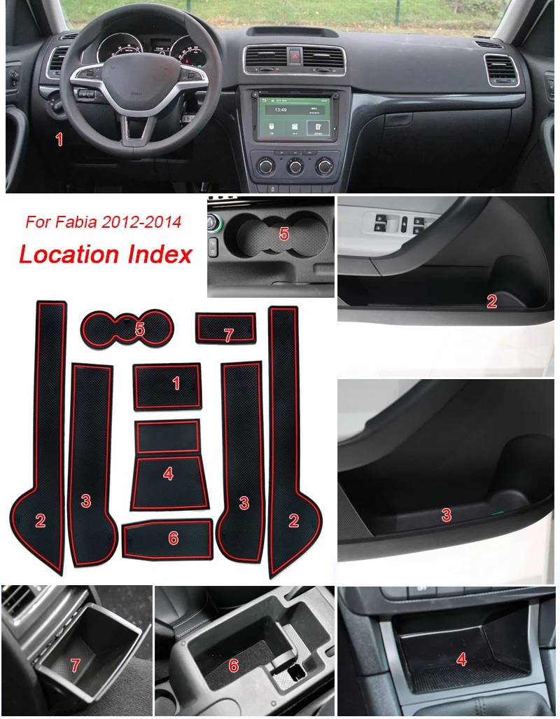 9 шт. автомобильный Стайлинг для Skoda Yeti Fabia 2012 2018 латексный коврик ворот