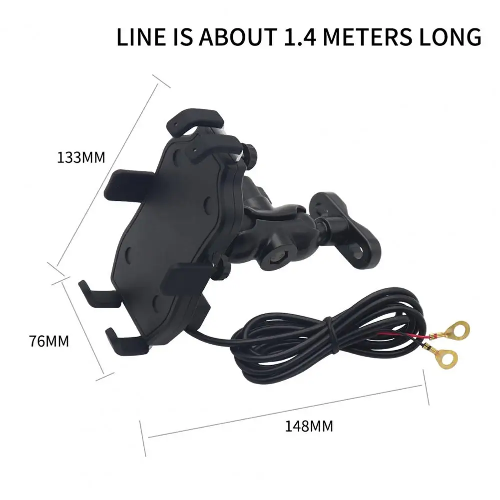 

50% Hot Sales MP9190 Phone Holder Durable USB Charging Aluminum Alloy Lightweight Handlebar Mount Bicycle Phone Stand for Motorc