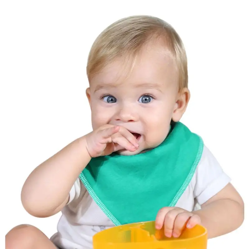 

6 Pcs/set Baby Bibs Burp Cloths Toddlers Pure Color Infant Soft Cotton Waterproof Triangle Saliva Towel