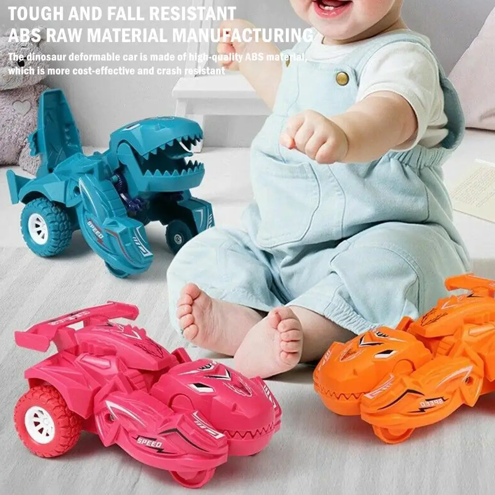 

Dinosaur Car Deformation Transforming Toy Inertial Sliding Dino Car Automatic Transform Boys Amazing Gifts Kid Toys for children