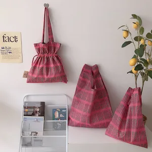 Женская Большая вместительная Холщовая Сумка из бамбука для стрельбы, универсальная Студенческая сумка с японским отделением, сумка-тоут на одно плечо