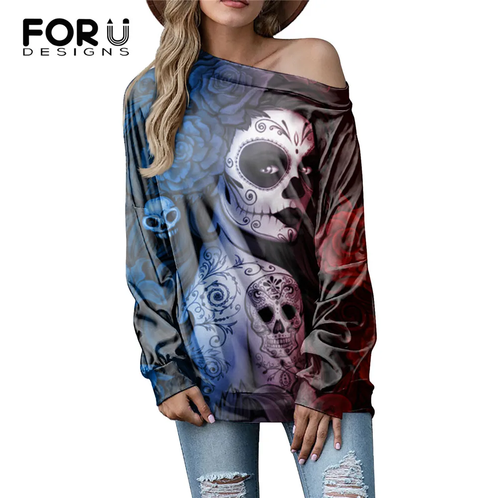 

Женская футболка с длинным рукавом и открытыми плечами, в готическом стиле