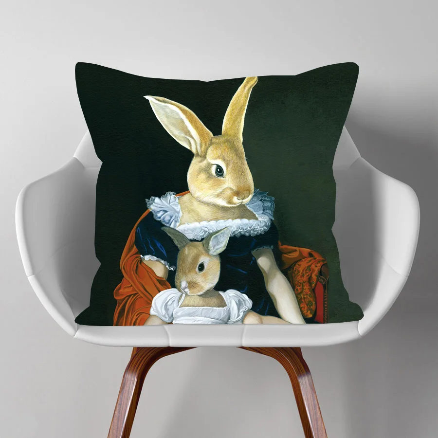 Наволочка для подушки в скандинавском стиле с изображением зебры лошади лисы