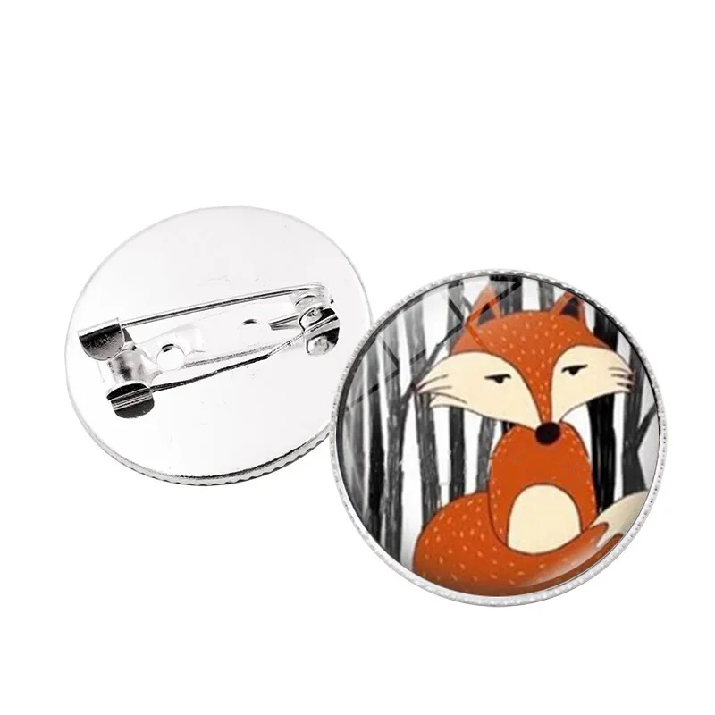 1 шт. брошь в виде мультяшной лисы булавки с милыми рисунками животных лесу