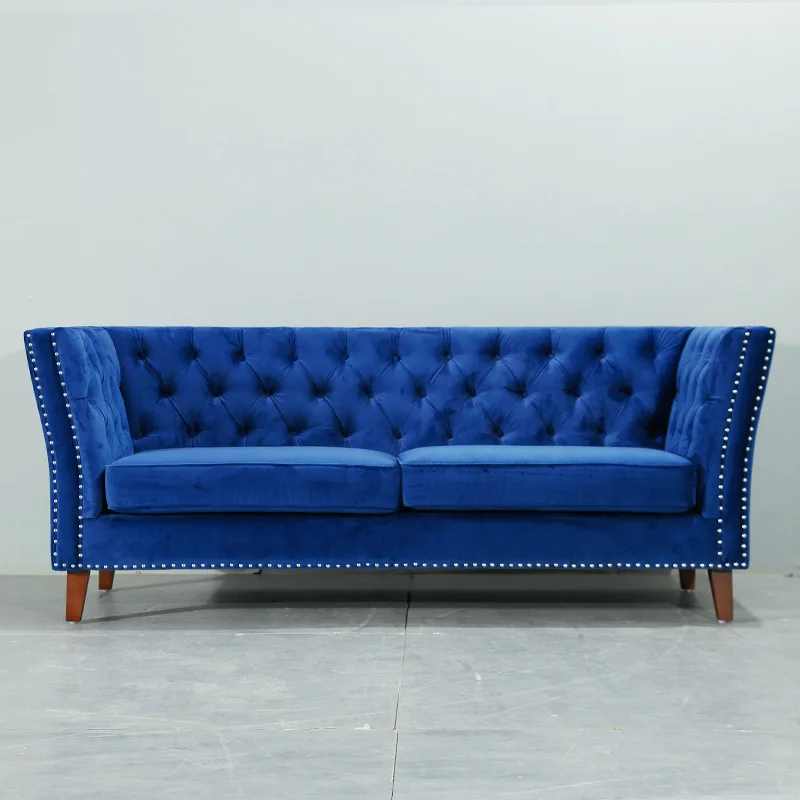 Современный набор диванов для гостиной Chesterfield серый бархатный диван на 3