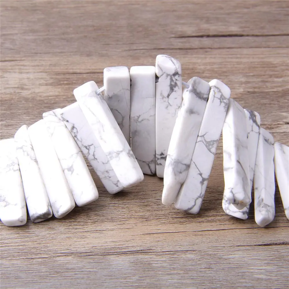 Белые бирюзовые бусины Howlite подвеска-карандаш с необработанным чипом бусы