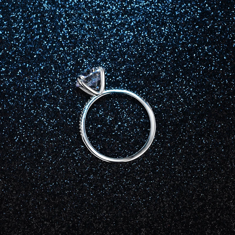 Классическое роскошное Настоящее твердое 925 пробы Серебряное кольцо 3Ct 10 сердца, стрелы, циркония, обручальные ювелирные кольца для женщин