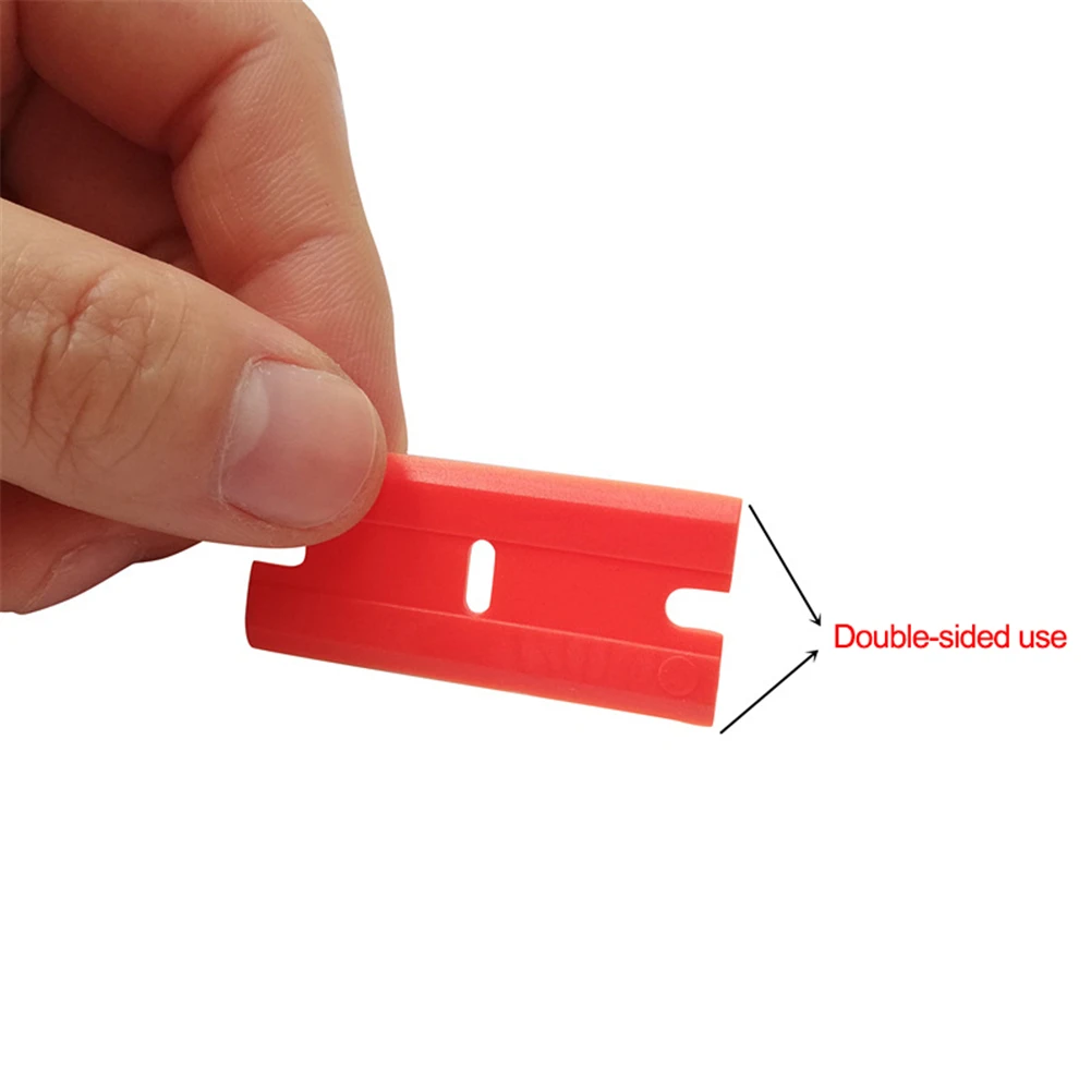 100pcs Car Wrap Sticker Squeegee Double Edged Plastic Razor Blade Fiber Wrapping Vinyl Window Glass Clean Scraper Carbon | Инструменты